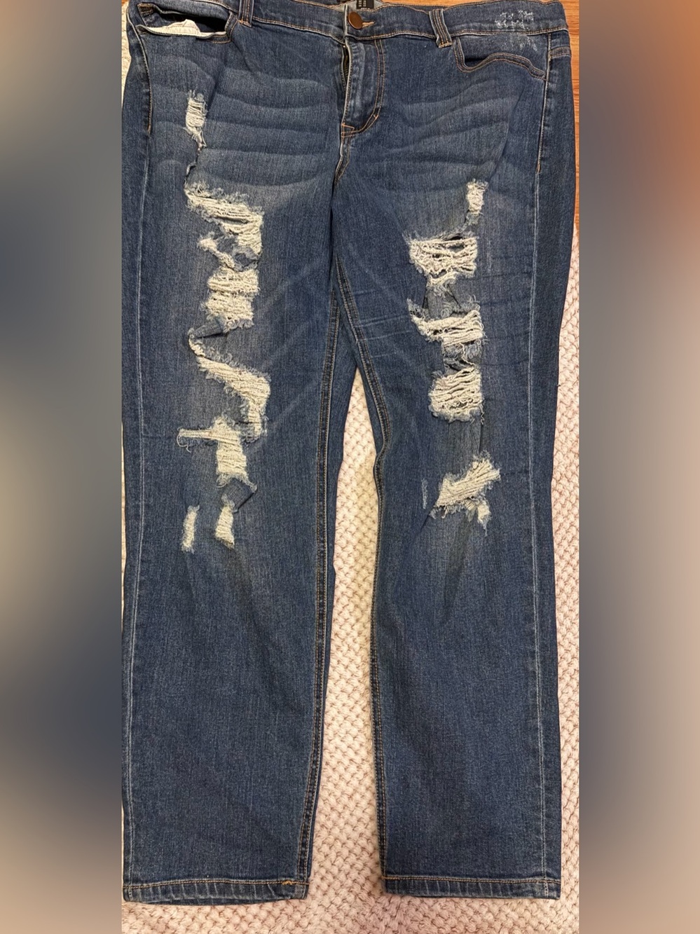 Dark Blue Distressed Women’s Jeans